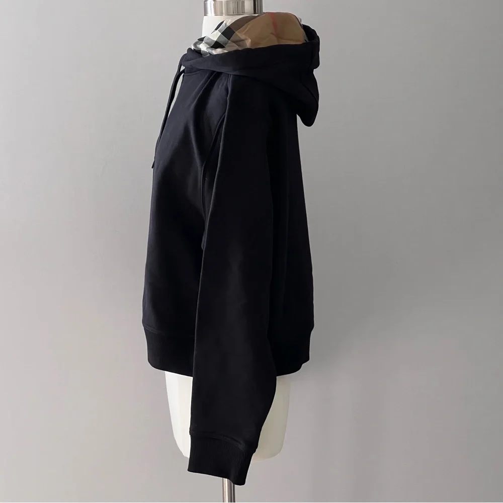Burberry Crop Hoodie in Black - Picture 2 of 8
